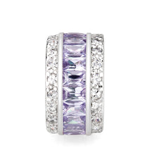 Load image into Gallery viewer, LO5S205- Sterling Silver Ring with CZ IN Amethyst  High Polished( NO Plating)