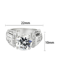 Load image into Gallery viewer, LO5S206- Sterling Silver Ring with CZ IN Clear  High Polished( NO Plating)