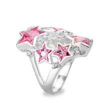 Load image into Gallery viewer, LO5S207- Sterling Silver Ring with CZ IN Pink  High Polished( NO Plating)