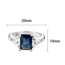 Load image into Gallery viewer, LO5S208- Sterling Silver Ring with Synthetic Glass In Montana High Polished( NO Plating)