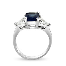 Load image into Gallery viewer, LO5S208- Sterling Silver Ring with Synthetic Glass In Montana High Polished( NO Plating)