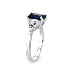 Load image into Gallery viewer, LO5S208- Sterling Silver Ring with Synthetic Glass In Montana High Polished( NO Plating)