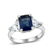 Load image into Gallery viewer, LO5S208- Sterling Silver Ring with Synthetic Glass In Montana High Polished( NO Plating)