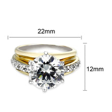 Load image into Gallery viewer, LO5S209- Sterling Silver Ring with CZ In Clear 2-Tone