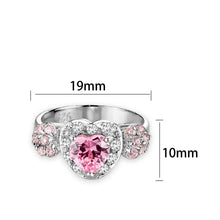 Load image into Gallery viewer, LO5S210- Sterling Silver Ring with CZ In Pink High Polished( NO Plating)