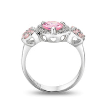 Load image into Gallery viewer, LO5S210- Sterling Silver Ring with CZ In Pink High Polished( NO Plating)
