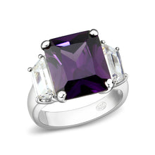 Load image into Gallery viewer, LO5S211- Sterling Silver Ring with CZ In Amethyst High Polished( NO Plating)