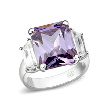 Load image into Gallery viewer, LO5S212- Sterling Silver Ring with CZ In Amethyst High Polished( NO Plating)