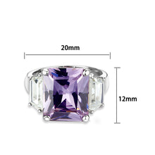Load image into Gallery viewer, LO5S212- Sterling Silver Ring with CZ In Amethyst High Polished( NO Plating)