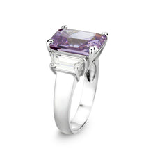 Load image into Gallery viewer, LO5S212- Sterling Silver Ring with CZ In Amethyst High Polished( NO Plating)