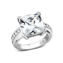 Load image into Gallery viewer, LO5S214- Sterling Silver Ring with CZ In Clear High Polished( NO Plating)