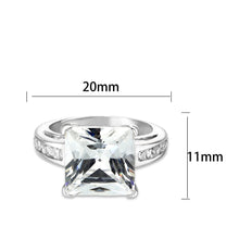 Load image into Gallery viewer, LO5S214- Sterling Silver Ring with CZ In Clear High Polished( NO Plating)