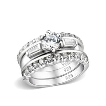 Load image into Gallery viewer, LO5S216- Sterling Silver Ring with CZ In Clear High Polished( NO Plating)