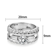 Load image into Gallery viewer, LO5S216- Sterling Silver Ring with CZ In Clear High Polished( NO Plating)