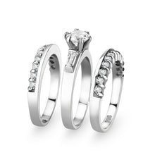 Load image into Gallery viewer, LO5S216- Sterling Silver Ring with CZ In Clear High Polished( NO Plating)