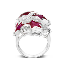 Load image into Gallery viewer, LO5S217- Sterling Silver Ring with CZ In Ruby High Polished( NO Plating)