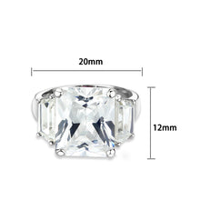 Load image into Gallery viewer, LO5S218- Sterling Silver Ring with CZ In Clear High Polished( NO Plating)