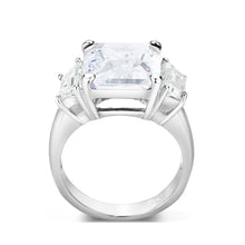 Load image into Gallery viewer, LO5S218- Sterling Silver Ring with CZ In Clear High Polished( NO Plating)