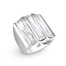 Load image into Gallery viewer, LO5S219- Sterling Silver Ring with CZ In Clear High Polished( NO Plating)