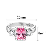 Load image into Gallery viewer, LO5S222- Sterling Silver Ring with CZ In Pink High Polished( NO Plating)