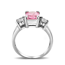 Load image into Gallery viewer, LO5S222- Sterling Silver Ring with CZ In Pink High Polished( NO Plating)