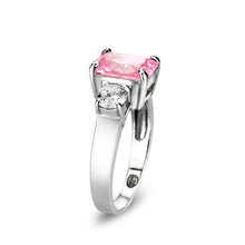 Load image into Gallery viewer, LO5S222- Sterling Silver Ring with CZ In Pink High Polished( NO Plating)