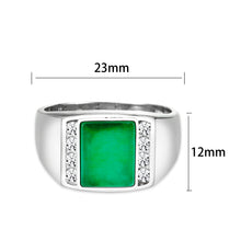 Load image into Gallery viewer, LO5S223- Sterling Silver Ring with Synthetic Glass In Green High Polished( NO Plating)