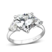 Load image into Gallery viewer, LO5S224- Sterling Silver Ring with CZ In Clear High Polished( NO Plating)