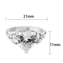 Load image into Gallery viewer, LO5S224- Sterling Silver Ring with CZ In Clear High Polished( NO Plating)