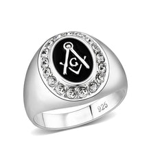 Load image into Gallery viewer, LO5S226- Sterling Silver Ring with  Epoxy  In Black High Polished( NO Plating)
