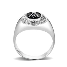 Load image into Gallery viewer, LO5S226- Sterling Silver Ring with  Epoxy  In Black High Polished( NO Plating)