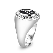 Load image into Gallery viewer, LO5S226- Sterling Silver Ring with  Epoxy  In Black High Polished( NO Plating)
