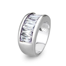 Load image into Gallery viewer, LO5W103- Brass Ring with CZ In Light Amethyst Rhodium Plated
