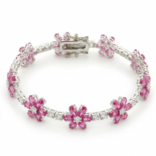 Load image into Gallery viewer, LOAS956 - High-Polished 925 Sterling Silver Bracelet with AAA Grade CZ  in Rose