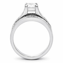 Load image into Gallery viewer, TK0W383 - High polished (no plating) Stainless Steel Ring with AAA Grade CZ  in Clear
