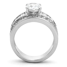 Load image into Gallery viewer, TK1232 - High polished (no plating) Stainless Steel Ring with AAA Grade CZ  in Clear