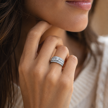 Load image into Gallery viewer, TK1232 - High polished (no plating) Stainless Steel Ring with AAA Grade CZ  in Clear