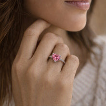 Load image into Gallery viewer, TK1513 - High polished (no plating) Stainless Steel Ring with AAA Grade CZ  in Rose