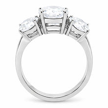 Load image into Gallery viewer, TK168 - High polished (no plating) Stainless Steel Ring with AAA Grade CZ  in Clear