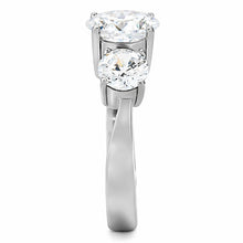 Load image into Gallery viewer, TK168 - High polished (no plating) Stainless Steel Ring with AAA Grade CZ  in Clear