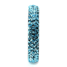Load image into Gallery viewer, TK3535 - High polished (no plating) Stainless Steel Ring with Top Grade Crystal  in Sea Blue