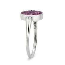 Load image into Gallery viewer, TK385402 - High polished (no plating) Stainless Steel Ring with Top Grade Crystal in Amethyst