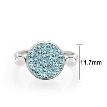 Load image into Gallery viewer, TK385403 - High polished (no plating) Stainless Steel Ring with Top Grade Crystal in SeaBlue