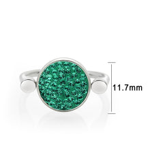 Load image into Gallery viewer, TK385405 - High polished (no plating) Stainless Steel Ring with Top Grade Crystal in Emerald