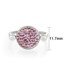 Load image into Gallery viewer, TK385406 - High polished (no plating) Stainless Steel Ring with Top Grade Crystal in LightAmethyst