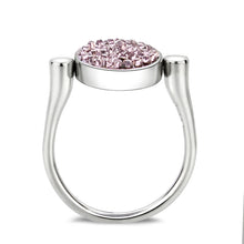 Load image into Gallery viewer, TK385406 - High polished (no plating) Stainless Steel Ring with Top Grade Crystal in LightAmethyst