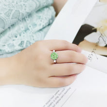 Load image into Gallery viewer, TK385408 - High polished (no plating) Stainless Steel Ring with Top Grade Crystal in Peridot