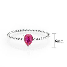 Load image into Gallery viewer, TK3863 - High polished (no plating) Stainless Steel Ring with AAA Grade CZ in Ruby