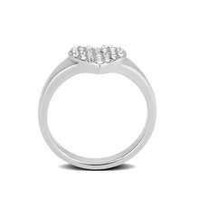 Load image into Gallery viewer, TK3872 - High polished (no plating) Stainless Steel Ring with AAA Grade CZ in Clear