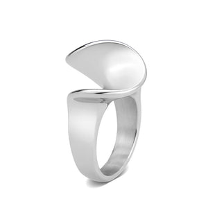 TK3879 - High polished (no plating) Stainless Steel Ring with NoStone in No Stone